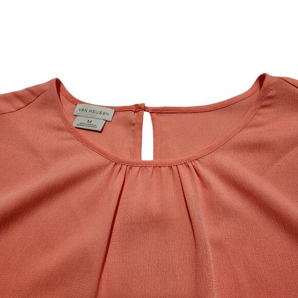 Van Heusen Womens Blouse 3/4 Sleeve Solid Peach Size‎ M - Picture 10 of 11